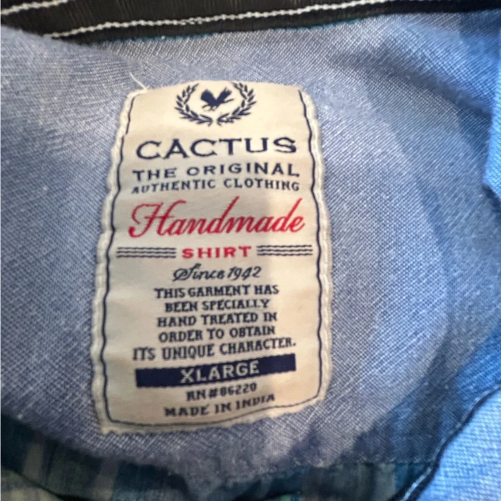 Original American Pearl Snap Blue Plaid Men's Shirt - Picture 7 of 9